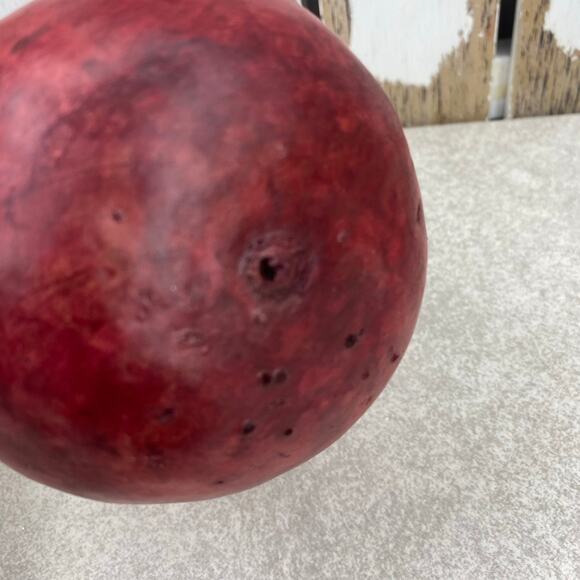 Handmade Santa Gourd Christmas Holiday Red With Stem 8” Rustic farmhouse - Picture 5 of 7